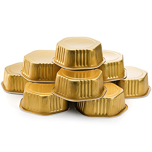 Frcctre 35 Pack Aluminum Foil Baking Cups With Lids, 13 Oz Disposable Hexagon Aluminum Foil Ramekins, Disposable Muffin Liners Cupcake Baking Cups For Dessert Pudding Party Wedding Birthday #TOP4