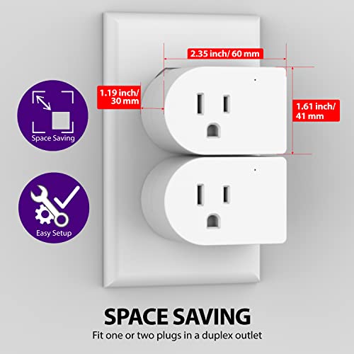 Fosmon Grounded Outlet With On/Off Switch (2 Pack), 3 Prong Electrical Plug Outlet Switch, 245J Single Port Power Adapter Surge Protector, Outlet Extender, 15A Circuit Breaker, White, Etl Listed #TOP5