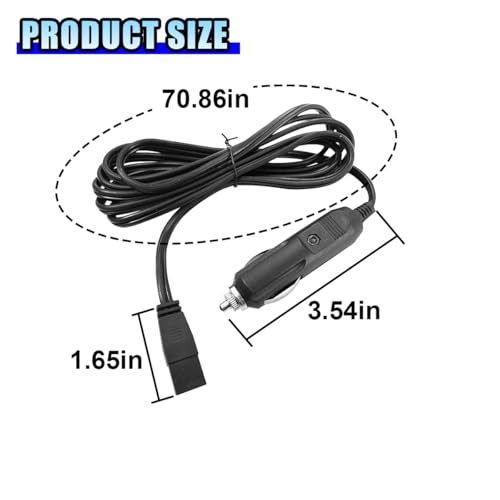 Image of 12V DC Power Cable, 1.8M 2 Pin Lead Cable Plug Wire for Car Cooler Cool Box, Mini Fridge Replacement Extension Cord, Portable Cigarette Lighter Plug Power Adapter Extension Cables (1PC)