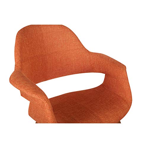 Armen Living Phoebe Dining Chair In Orange Fabric And Walnut Wood Finish #TOP5