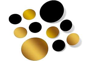 Black and Gold Circle Vinyl Wall Stickers - Decorate with Chic and Style