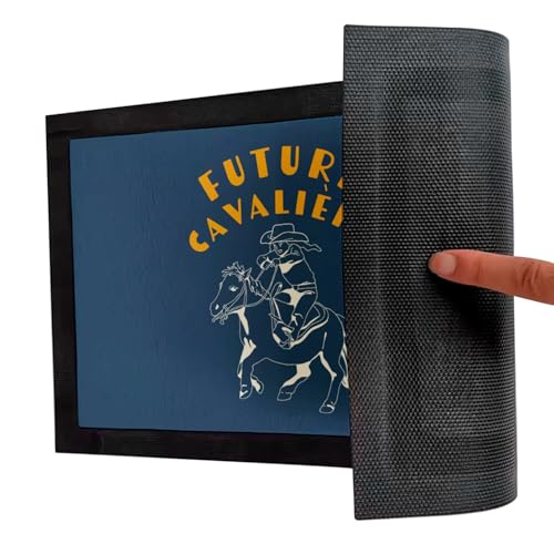 Paillasson equitation bleu tapis de sol résistant Future Cavalière 60x40cm - 5