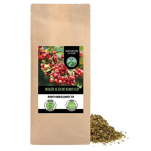 Infusión de espino blanco (1kg), Hojas de espino con flores, Té de espino blanco, suavemente secado y cortado, 100% natural