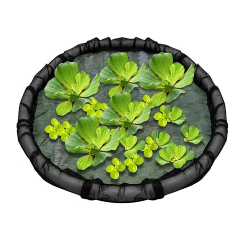 Planteur d'île flottante pour étangs, barrière de poisson pour île flottante, anneau de plante flottante rond noir, caractéristiques de l'eau, décorations d'étang, barrière de poisson, protection des