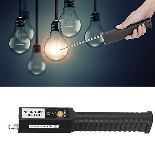 Image of Neon Tube Tester Portable Handheld Battery Powered Detector with Retractable Antenna and LED Indicator Quick Lamp Diagnosis for Electricians Home Inspection ABS 1pc