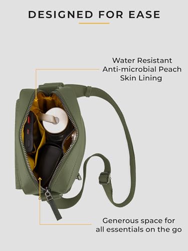 Image of EUME Packsy Sling Bag for Men & Women | Vegan Leather Crossbody Travel Bag | Magnetic Easy Access Pockets | Lightweight 3L Daily Use Bag
