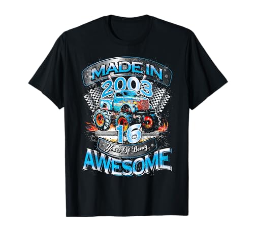 Vintage Awesome Truck Made In 2003 16th Birthday Gift 16 años Camiseta