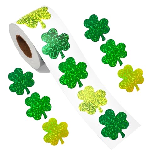 DECORWELL 500Pcs St. Patrick's Day Stickers, Shamrock Stickers for...