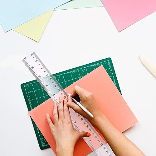 8PCS 30cm Clear Ruler 12Inch Transparent Ruler Shatterproof Straight Ruler Shatter Resistant Ruler Plastic Kitchen Ruler Scales Ruler with Inch Measuring Ruler Tool for Student School Office Supplies
