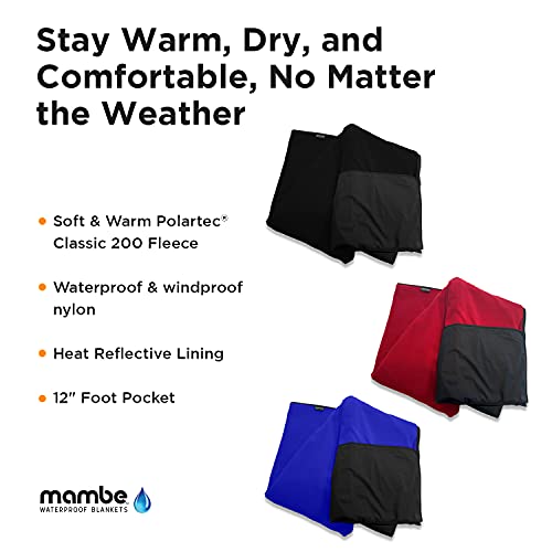 Mambe Large Waterproof Boat Blanket Royal - Insulated Windproof, And Water Proof Blanket - Machine Washable Fleece And Nylon Throw For Outdoor Activities Like Picnics And Stadiums #TOP2