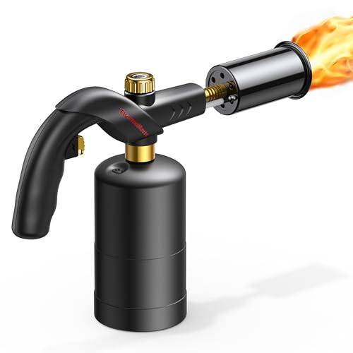 Image of ThermoMaven Powerful Propane Torch, Charcoal Torch Lighter, Sous Vide Cooking Torch, Culinary Kitchen Torch, Flamethrower Meater Gun Lighter, Blow Torch (Tank Not Included)-Black & Gold