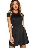 Ärmellänge: kurzarm DIDK Damen Sommer Kleid V-Rücken A-Linie Kleider Schwarz S