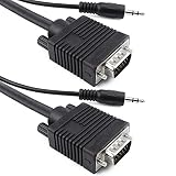 vga cable 25mtr Dispone de conectores HD15 macho y minijack 3,5mm macho en ambos extremos del cable.
