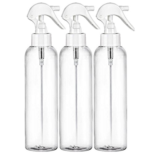 MoYo Natural Labs 8 oz Spray Bottles, Trigger Sprayer Empty Travel Containers, BPA Free PET Plastic for Essential Oils and Liquids/Cosmetics (Pack of 3, Clear)
