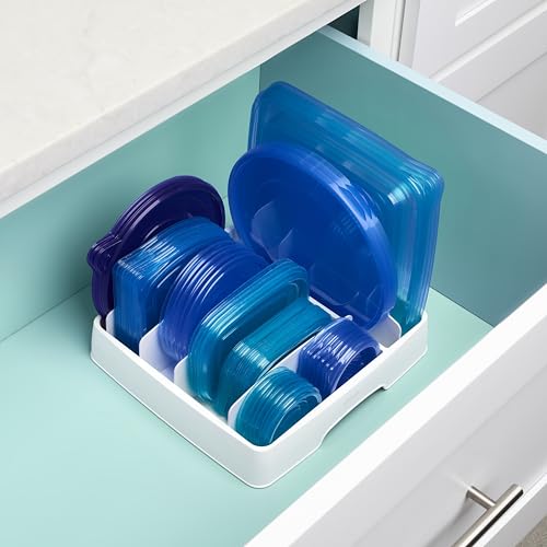 YouCopia StoraLid Adjustable Food Container Lid Organizer for Kitchen Cabinet Storage, Medium Classic Edition
