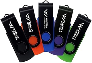 XinwaY Memory Stick 16GB USB Flash Drive Thumb Drives Data Storage USB Stick, (5 Pack 16GB - Black Blue Green Gold Purple)
