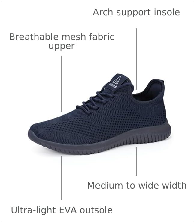 Image of VAMJAM Men's Running Shoes Ultra Lightweight Breathable Walking Shoes Non Slip Athletic Fashion Sneakers Mesh Workout Casual Sports Shoes