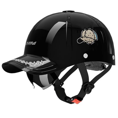 FVCNGP Baseball Cap Vintage German Motorcycle Helmet, Retro Novelty Cool Half Helmets, for Bike Cruiser Chopper Moped Scooter, DOT Approved, for Adult Female Men, with Hideable UV Visor Goggles