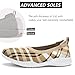 LEDINEY Women's Flats Slip On Go Walk Shoes for Women Brown Wendy Buffalo Plaid Comfortable Walking Sneakers Knit Low Wedge Dressy Ballet Shoes Zapatos para Mujer