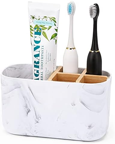 GFWARE Toothbrush Holders for Bathrooms, 5 Slots Bamboo Toothbrus...