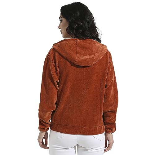 Image of PINACOLADA Women's Grey Zip-Front Horizontal Striped Hoodie for Casual Wear | Hooded Neck | Long Sleeve | Zipper Closure | Cotton Sweatshirt Crafted with Comfort Fit for Everyday Wear