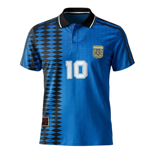Argentina 1994 Away Retro Soccer Jersey - Men's Blue X-Large Regular Fit