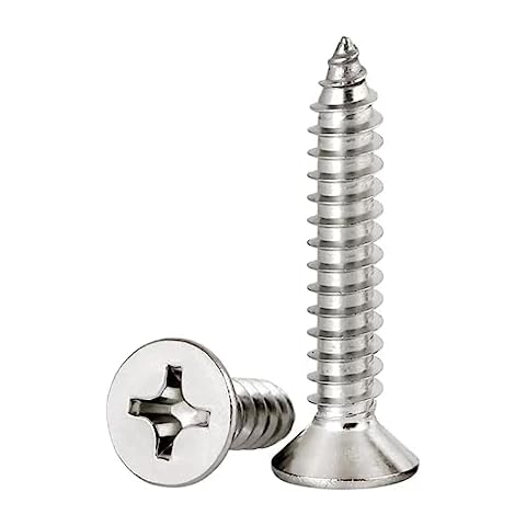 #8 x 1/2" Flat Head Sheet Metal Screws Phillips Drive Wood Screws, 304 Stainless Steel 18-8, Pack of 100 Cover