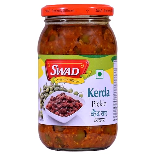 Image of SWAD Tenti Dela Pickle 400g | Traditional Rajasthani Achar | Lesua Gunda Kerda Mix Pickle | Homemade Style Indian Condiment | Tangy Spicy Taste | Ready to Serve