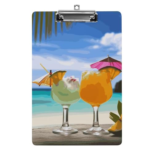 Presse-papiers tropical en acrylique 31,8x21,6 cm imprimé plage pour bureau