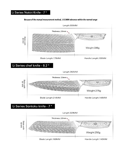 9pcs Küchenmesser Set Deutsch 1.4116 Edelstahlkoch Messer Japanische Kiritsuke Santoku Cleaver Slicing Utility Messer (Color : K9PCS)