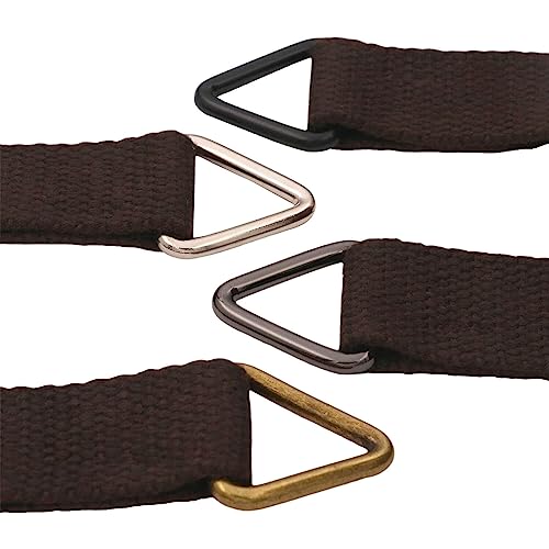 Bikicoco 1'' Metal Triangle Ring Buckle Connectors Round Edge Webbing Bag Clasp Handbag Strap Making Hardware, Bronze - Pack Of 30 #TOP4