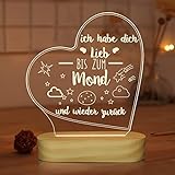 3D-Illusions-Nachtlicht Ich liebe dich bis zum Mond und zurück Tischlampe für Mädchen Romantische Weihnachtsgeschenkideen