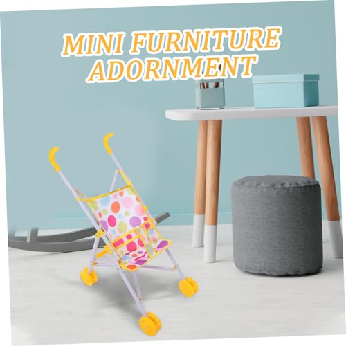 ORFOFE Realistischer Puppenwagen aus Polyester und Abs Kleiner Puppen-Kinderwagen für Mädchen zum Rollenspiel Stabil und Detailgetreu für Puppenhaus Zubehör und – Bild 8