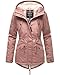 MARIKOO Damen warme Winterjacke mit kuscheliger verstellbarer Kapuze Manolya Terracotta Gr. L