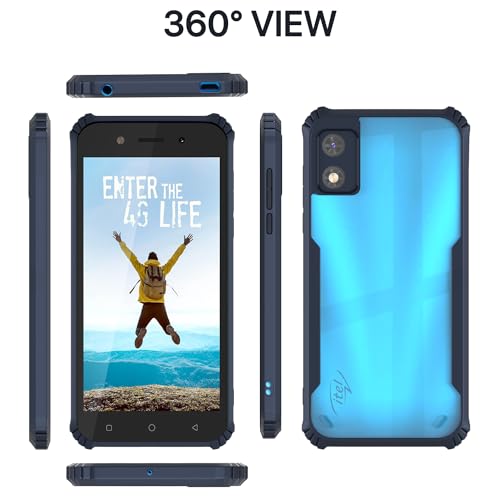 Image of Pikkme itel A23 Pro Back Cover | Crystal Clear Transparent Back | Ultra Hyrbid | Full Camera Protection | Raised Edge | Bumper Back Case (Blue)
