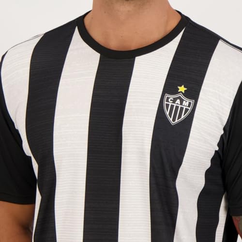 Camisa Atlético Mineiro Dry Listrada Oficial Tamanho:P;Cor:Preto/Branco