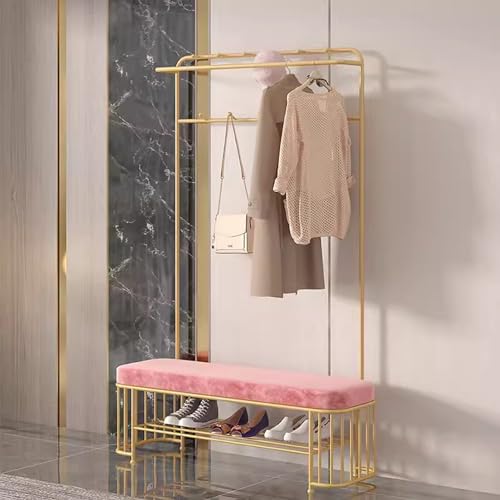 Banc porte-manteau robuste design industriel étagère entrée