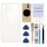 Perzework OEM Rear Back Glass Replacement for iPhone 11 6.1 inches with Reparing Toolkit and Pre-Installed Adhesive (White)