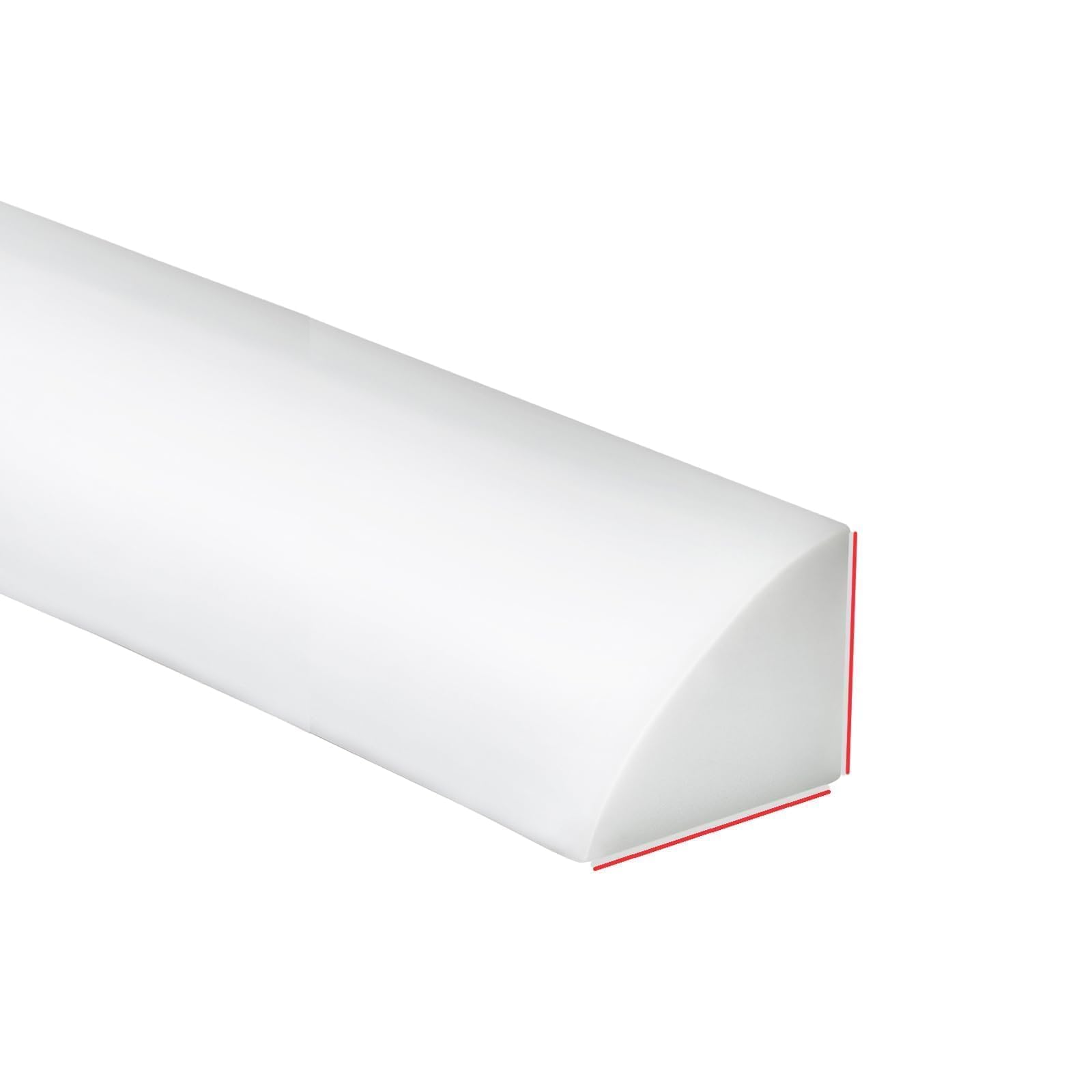 Duzzy Flexible Quarter Round Molding Trim - 8.2FT Peel And Stick PVC Trim For Curved Walls & Corners, White