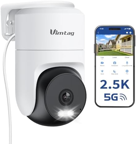 VIM TAG 2,5K 4MP Überwachungskamera Aussen, 360° Innen-Überwachungskamera mit Alarm, Zwei-Wege-Audio, KI-Personen-Bewegungserkennung, IP65 Wasserdicht, Alexa-kompatibel, Cloud- & S
