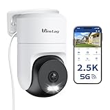 VIM TAG 2,5K Überwachungskamera Aussen, 5G WLAN Kamera Überwachung Außen,360°PTZ-Außenkamera mit Farbige Nachtsicht,Aussenkamera für PIR-Bewegungserkennung, 2-Wege-Audio, IP66,Alexa,Cloud/SD Card