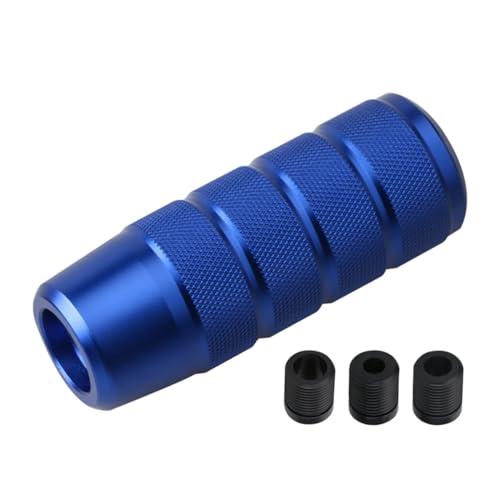 Osilly 95mm/3.74" Car Shifter Knob, Aluminum Weighted Automotive Gear Shift Manual knobs Lever with 3 Threaded Adapters M8 M10 M12 x 1.25, Universal for Vehicle（Blue）