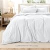 Bare Home Microfiber Duvet Cover Set - Ultra Soft Washed Microfiber - Twin/Twin Extra Long - Linen-Like Look - Easy Care - Breathable Fabric - Our Softest Duvet Cover Set (Twin/Twin XL, White)