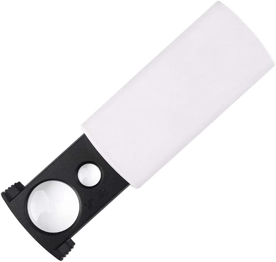Magnifiers Pull Out Lens Mini Magnifying Glass Light UV Handheld Portable for Old Man Book Reading Jewelry Identification Crafts Carving and Repair White