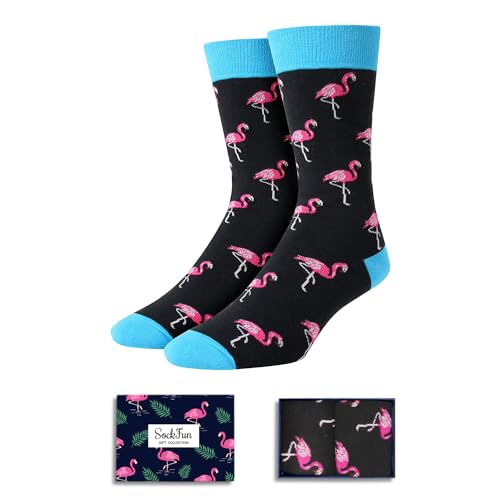 Cat Flamingo Goat Gifts - Novelty Crazy Silly Fun Farm Pet Animal Socks for Men