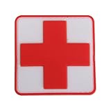 Muster: Rotes Kreuz TOOGOO（R） Abzeichen Outdoor Erste Hilfe PVC rotes Kreuz Haken Klettverschluss Abzeichen Patch