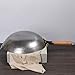 COUNER Traditional Carbon Steel Wok, Hand Hammered Wok Pan with Wooden and Steel Helper Handle, Chinese Woks and Stir Fry Pans (Classic pattern-14