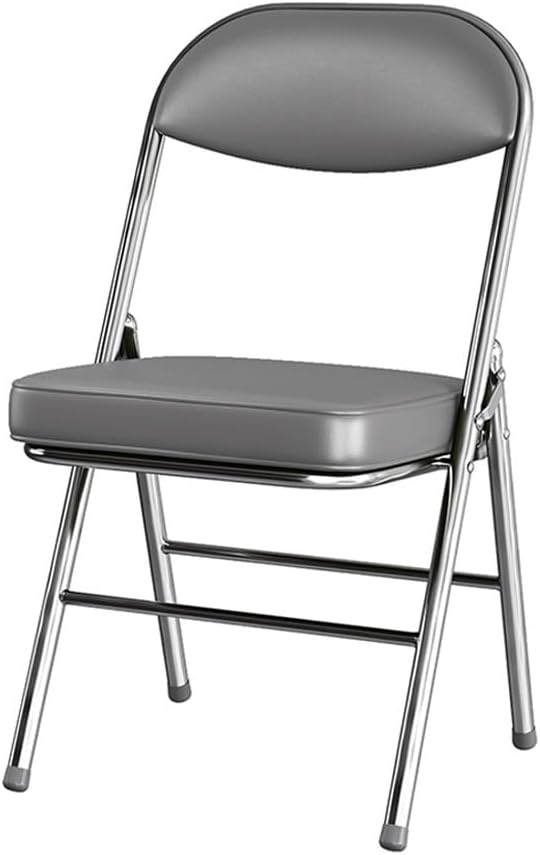 Folding Chairs with Padded Seats for Outdoor & Indoor,Portable Event Chairs PU Seating,Stackable Commercial Seats for Office,Easy to Use and Store(Grey)