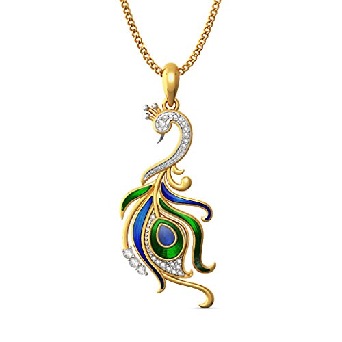 Image of RM Jewellers 92.5 Sterling Silver American Diamond Best Peacock Pendant for Women & Girls