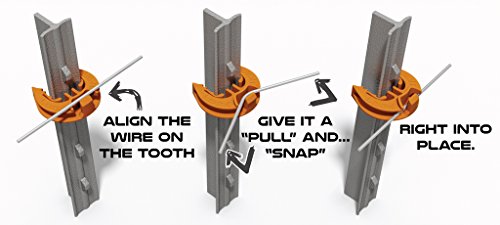 Lock Jawz T-360 Electric Fence T-Post Insulator - Orange (Bulk Qty: 100) #TOP6